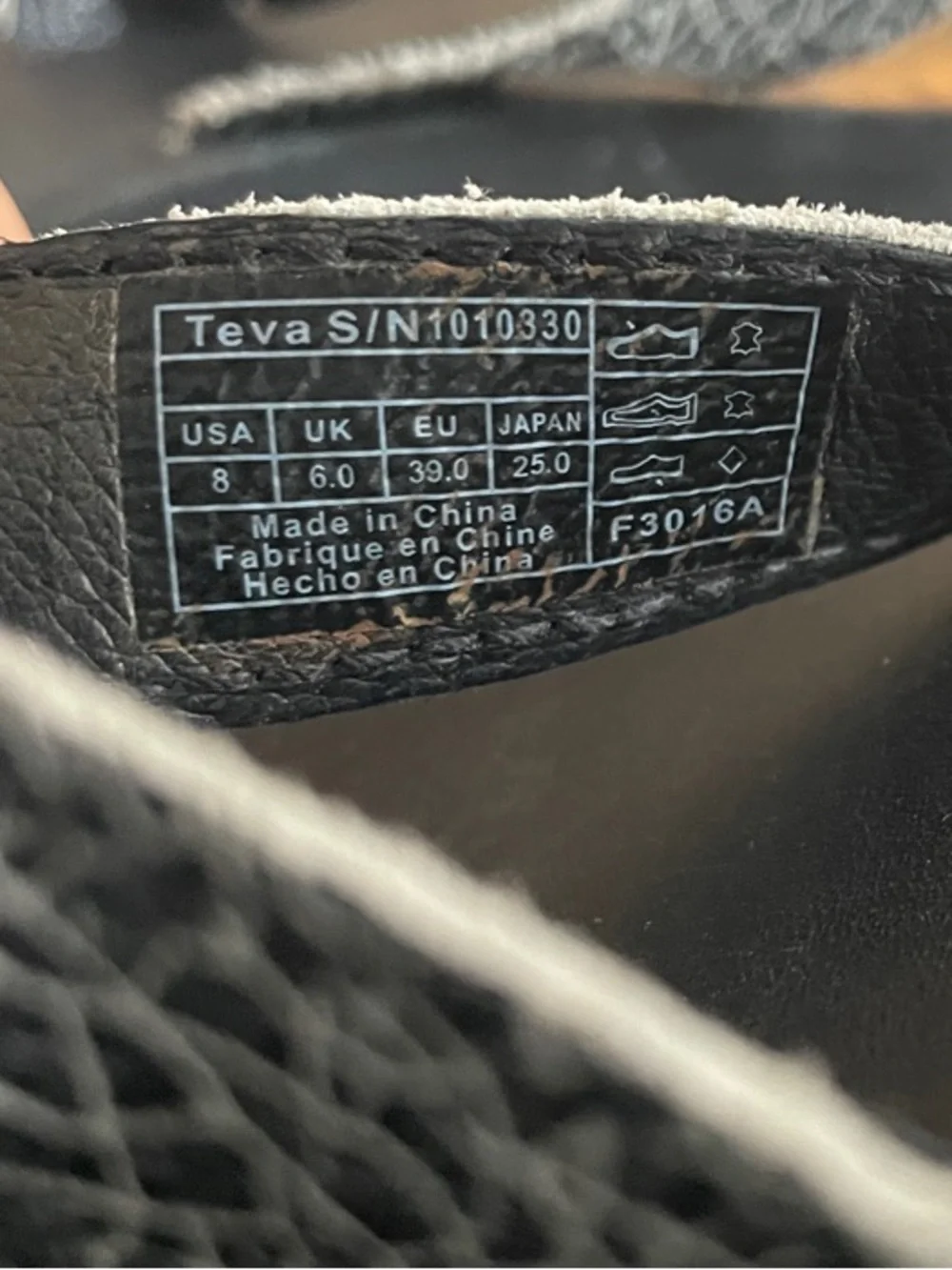 Teva Women’s Black Sandals with RARE Cracked-Print Straps